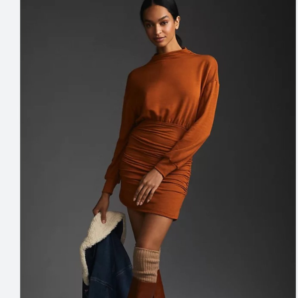 ⭐️ Daily Practice Ruched Cozy Boho Peasant Hipster Hippie Minimalist Chic Dress